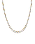 Dropped Tennis Necklace - Gold