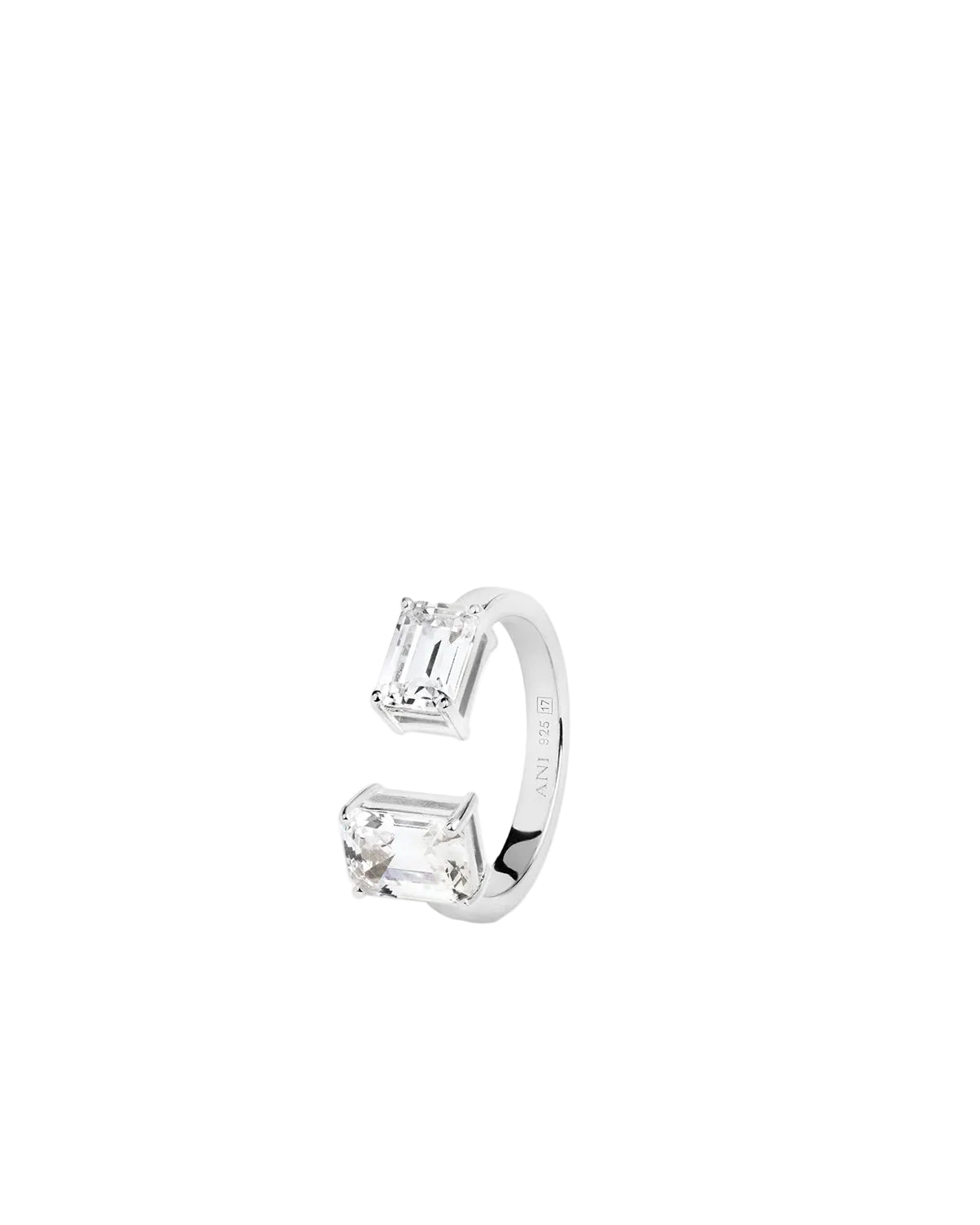 Double Emerald Ring - Silver