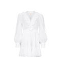 Cotton Slub V-Neck Dress - White
