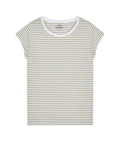 Fine Jersey Stripe Teasy Tee Fav - Brilliant White/Overland Trek