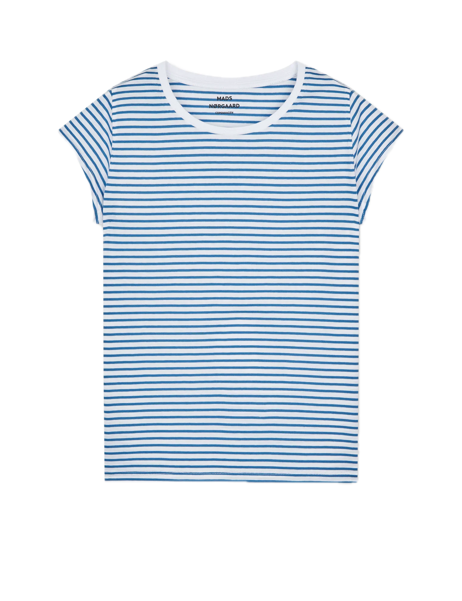 Fine Jersey Stripe Teasy Tee Fav - Brilliant White/Bright Cobalt