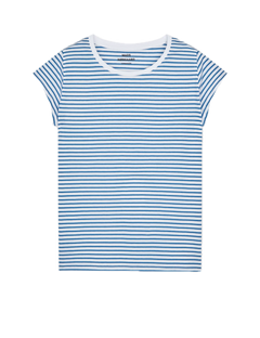 Fine Jersey Stripe Teasy Tee Fav - Brilliant White/Bright Cobalt
