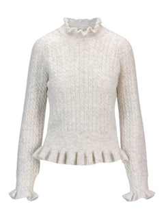 Vienna Alpaca Sweater - Light Grey Melange