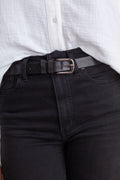 Basic Belt With Silver Buckle - Black