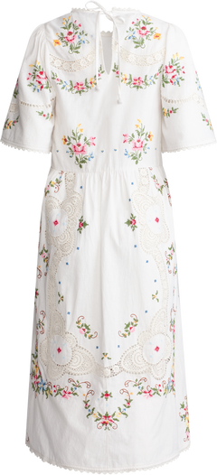 Edwina Embroidery S/Slv Dress - White