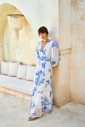 Noor Maxi Dress - Floral Blue