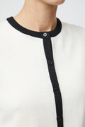 Classic Merino Cardigan - Cream Black