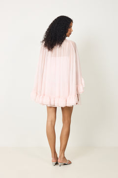 Margo Chiffon Cape Dress - Light Pink