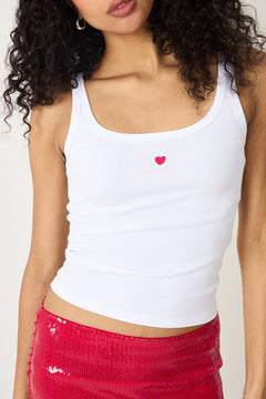 Love Cotton Tank Top - White