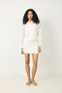 Luna Lace Mini Skirt - Creme