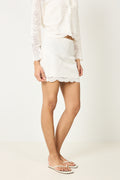 Luna Lace Mini Skirt - Creme