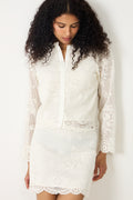 Luna Lace Mini Skirt - Creme