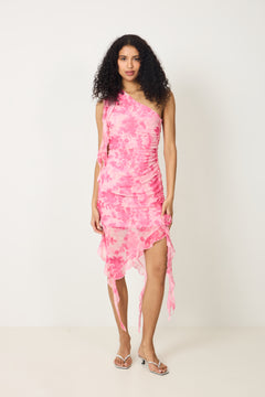 Vesper Mesh Mini Dress - Light Pink Floral