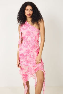 Vesper Mesh Mini Dress - Light Pink Floral