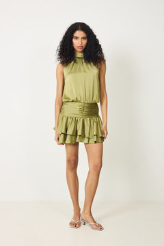 Cordelia Halterneck Mini Dress - Green