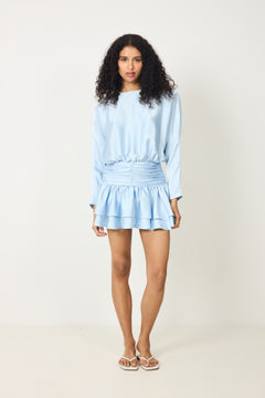 Cordelia Satin Mini Dress - Light Blue