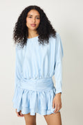 Cordelia Satin Mini Dress - Light Blue
