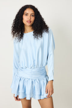 Cordelia Satin Mini Dress - Light Blue
