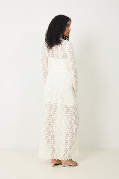 Olivia Lace Maxi Dress - Creme