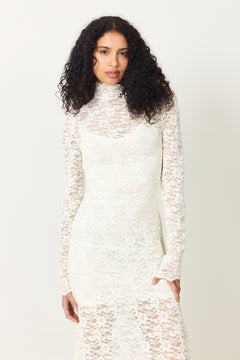 Olivia Lace Maxi Dress - Creme