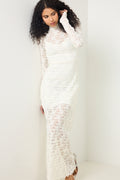 Olivia Lace Maxi Dress - Creme