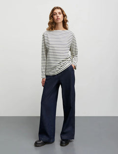 Soft Single Silke Tee LS - Vanilla Ice/Parisian Night