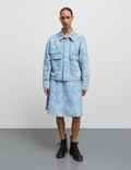 Art Denim Stelly Skirt - Light Denim/Ink Flower Aop