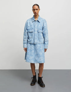 Art Denim Stelly Skirt - Light Denim/Ink Flower Aop