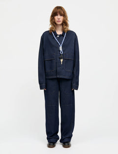 Cosy Denim Solar Jacket - Dark Indigo