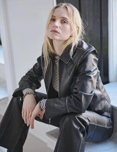 Smooth Leather Rachel Jacket - Black