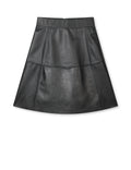 Smooth Leather Stelly Skirt - Black