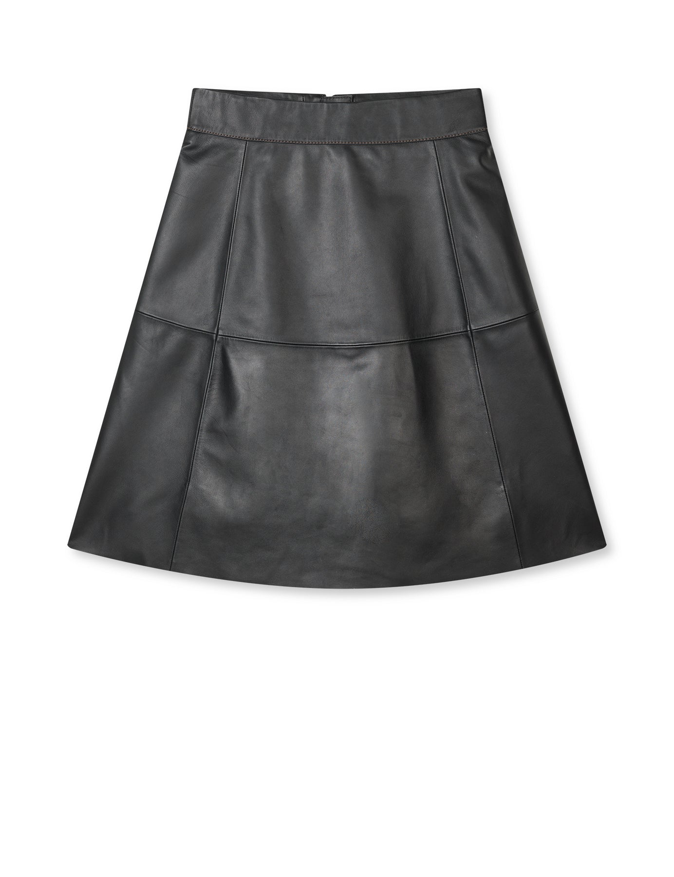 Smooth Leather Stelly Skirt - Black