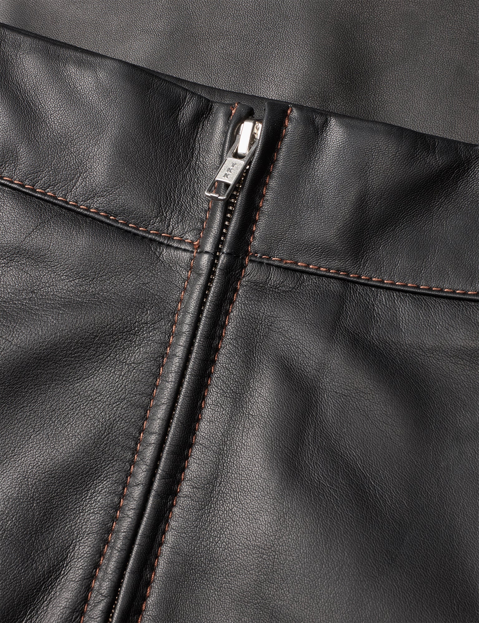 Smooth Leather Stelly Skirt - Black