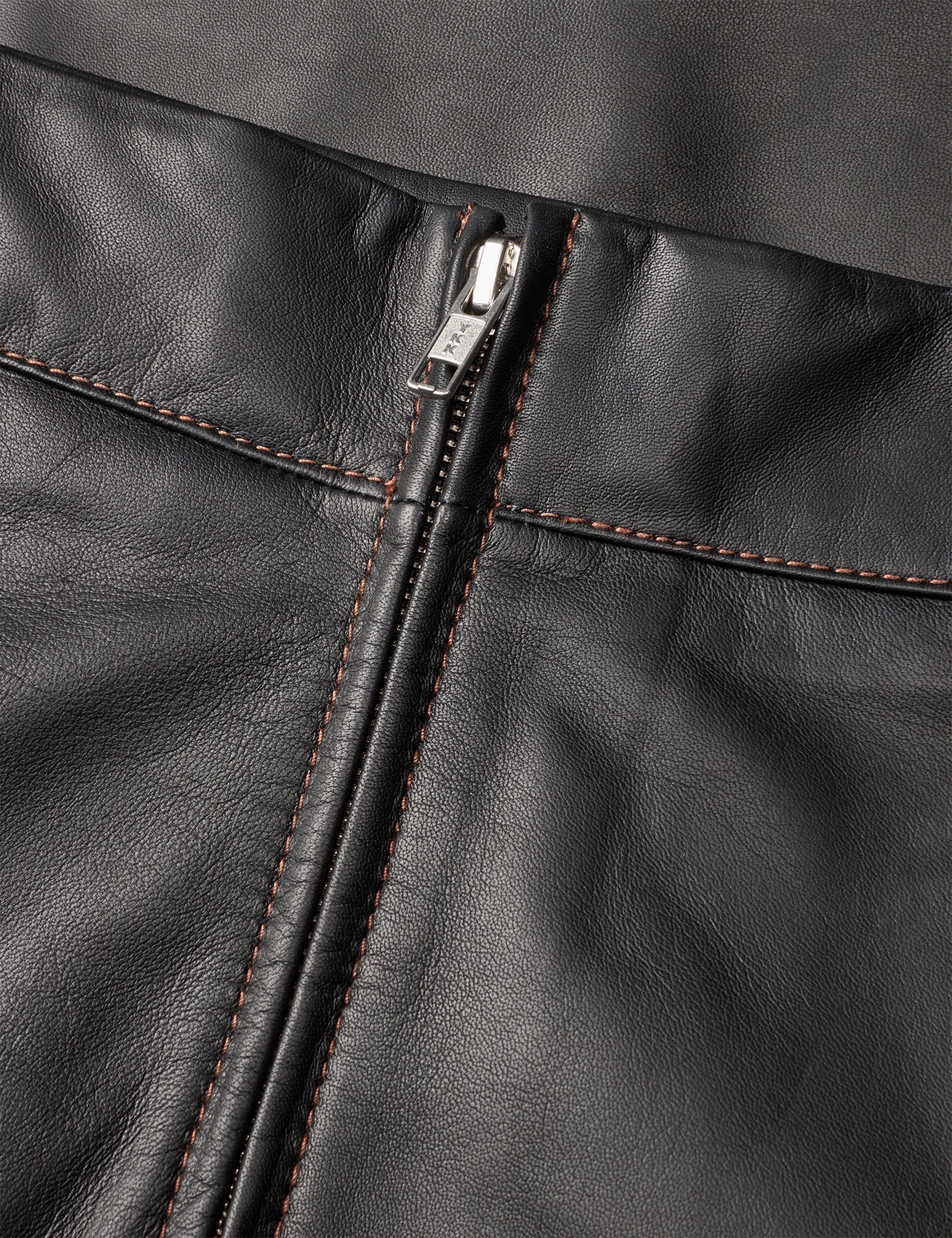 Smooth Leather Stelly Skirt - Black