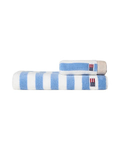 Block Striped Towel 70X130 - Blue/White/Moonbeam