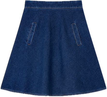 Luke Denim Stelly Skirt - Mid Blue Denim