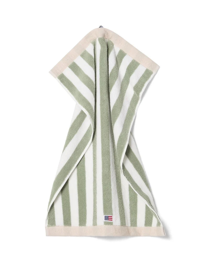 Block Striped Towel 30X50 - Vintage Green/White/Moonbeam