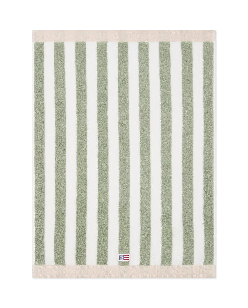 Block Striped Towel 30X50 - Vintage Green/White/Moonbeam