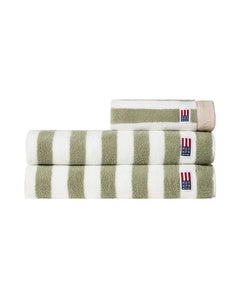Block Striped Towel 30X50 - Vintage Green/White/Moonbeam