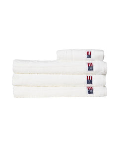 Velour Jacquard Logo Towel 50X70 - White