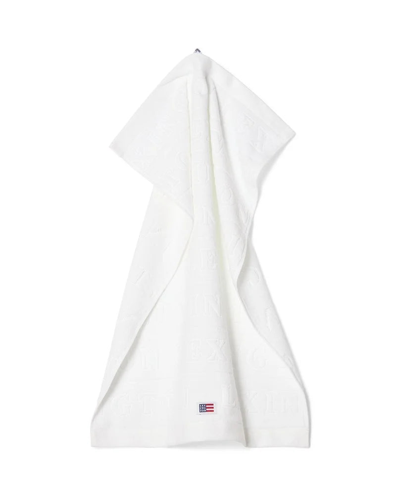 Velour Jacquard Logo Towel 70X130 - White