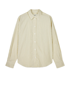 Ander Cotton Crelly Shirt - Pinstripe/Almond Oil
