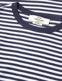 Grace Jersey Stripe Camille Tee Ls - Sky Captain/White