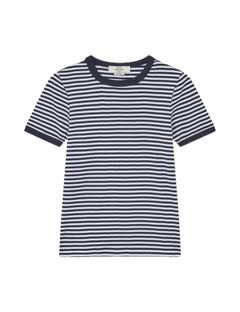 Grace Jersey Stripe June Tee - Sky Captain/White