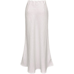 Linen Maxi Skirt - White