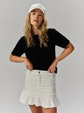 Alessi White Denim Skirt - White Denim