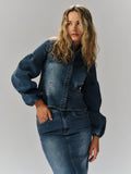 Janne Blue Denim Blouse - Blue Denim