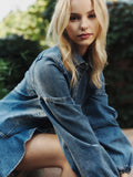 Janne Blue Denim Blouse - Blue Denim