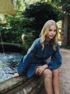 Janne Blue Denim Blouse - Blue Denim