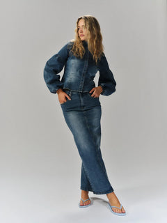 Janne Blue Denim Blouse - Blue Denim